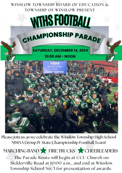 Parade of Champions for the WTHS Football Team